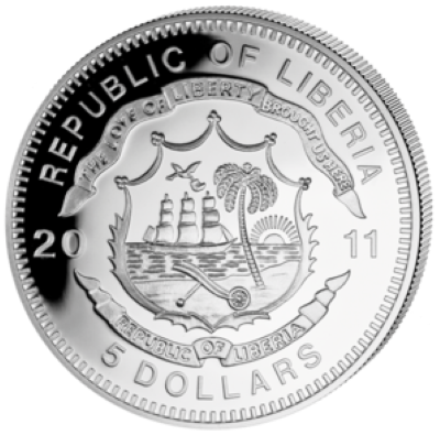 Liberia - 2011 - 5 Dollar - Railroad VR CLASS HR1 (PROOF)