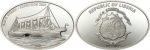 Liberia - 2005 - 10 Dollars - Titanic with a real piece of coal SILVER (PROOF)
