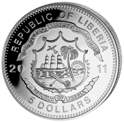 Liberia - 2011 - 5 dollar - Kremlin Tsar Canon (PROOF)