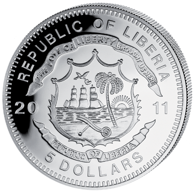 Liberia - 2011 - 5 dollar - Railroad MALLARD ()