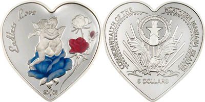 Mariana Islands - 2005 - 5 Dollars - KMnew Endless Love silver (PROOF)