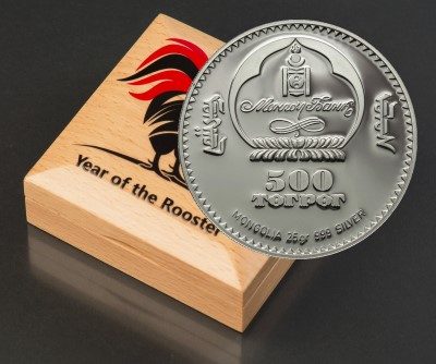 Mongolia - 2017 - 500 Togrog - Year of the Rooster (including box) (PROOF)
