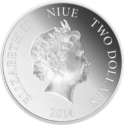 Niue - 2014 - 2 Dollars - Halloween GLOW IN THE DARK JACK O LANTERN (PROOF)