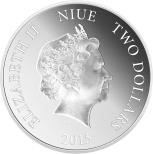 Niue - 2015 - 2 Dollars - Lunar Year of the Goat COLOURED (PROOF)