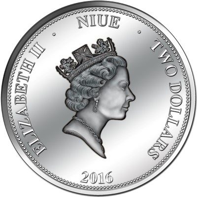 Niue - 2016 - 2 Dollars - Mirror Coins NARCISSUS (ANTIQUE)