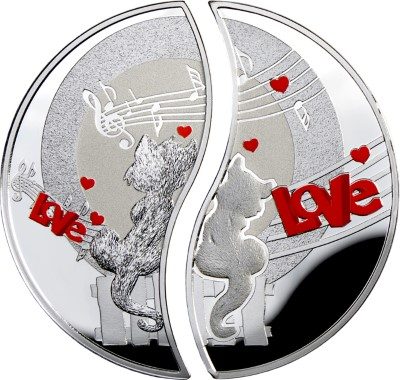 Niue - 2013 - 1 dollar - In Love CATS  (PROOF)