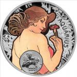 Niue - 2011 - 1 Dollar - Zodiac Mucha AQUARIUS (PROOF)