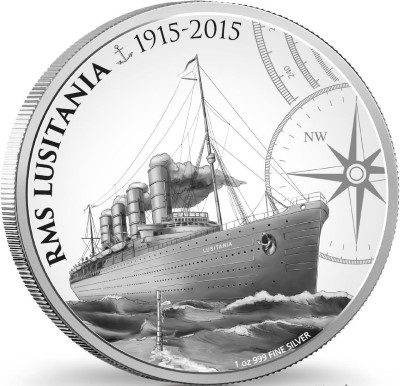 Niue - 2015 - 2 Dollars - 100 Year Commemoration of RMS Lusitania (PROOF)
