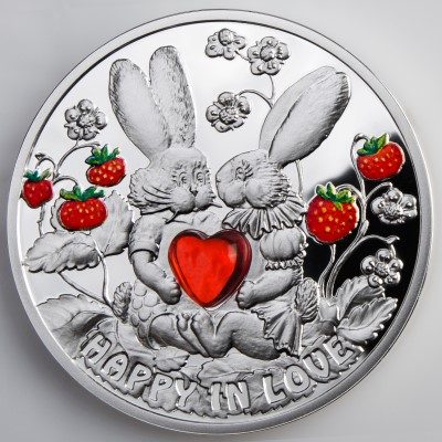 Niue - 2012 - 1 dollar - Happy in Love Rabbits (PROOF)
