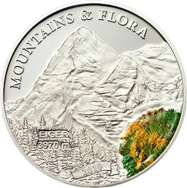 Palau - 2010 - 5 Dollars - Mountains and Flora EIGER (including box) (PROOF)