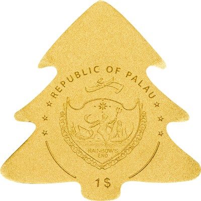 Palau - 2014 - 1 Dollar - Golden Christmas Tree (PROOF)