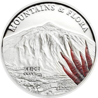 Palau - 2014 - 5 Dollars - Mountains and Flora TEIDE (including box) (PROOF)
