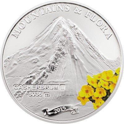 Palau - 2015 - 5 Dollars - Mountains and Flora GASHERBRUM II (including box) (PROOF)