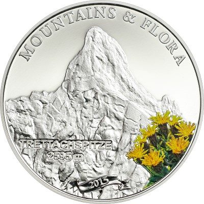 Palau - 2015 - 5 Dollars - Mountains and Flora TRETTACHSPITZE (including box) (PROOF)