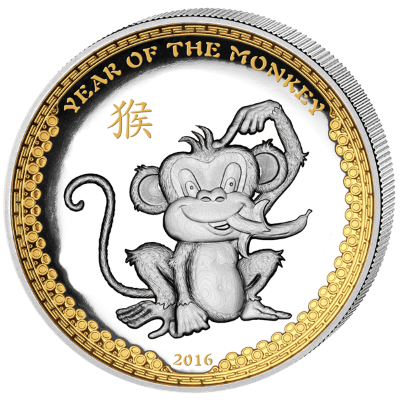 Palau - 2015 - 5 Dollars - Year of the Monkey PREMIUM VERSION (PROOF)