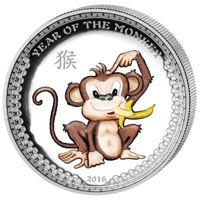 Palau - 2015 - 5 Dollars - Year of the Monkey COLOR APPLICATION (PROOF)