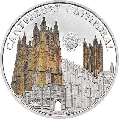 Palau - 2015 - 5 Dollars - World of Wonders CANTERBURY CATHEDRAL (including box) (PROOF)