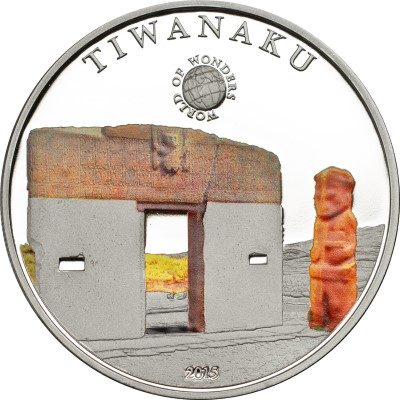 Palau - 2015 - 5 Dollars - World of Wonders TIWANAKU (including box) (PROOF)