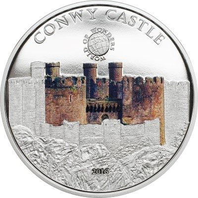 Palau - 2016 - 5 Dollars - World of Wonders CONWY CASTLE (including box) (PROOF)
