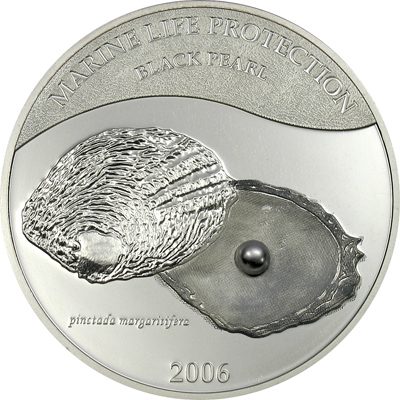 Palau - 2006 - 5 Dollars - Shell Coin Black Pearl (PROOF)