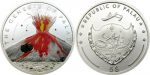 Palau - 2006 - 5 Dollars - Volcana with genuine volcanic rock from Palau (PROOF)