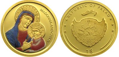 Palau - 2007 - 1 Dollar - Madonna and Child COLOR (PROOF)