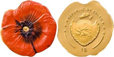 Palau - 2008 - 1 Dollar - Red Corn Poppy (PROOF)