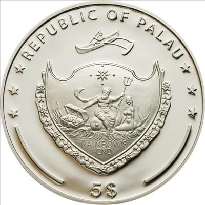 Palau - 2009 - 5 Dollars - Fall of the Berlin Wall (PROOF)
