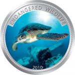 Palau - 2009 - 1 Dollar - Green turtle (PROOF)