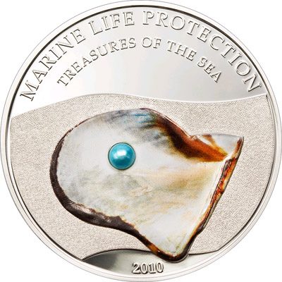 Palau - 2010 - 5 Dollars - Jewels of the sea Pearl 2010 (PROOF)