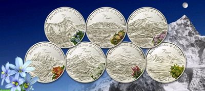 Palau - 2010 - 7 x 5 Dollars - Flora & Mountains 7-COIN-SET Seven Summits (PROOF)
