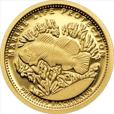 Palau - 2011 - 1 Dollars - Marine Life ANEMONEFISH -small gold- (PROOF)