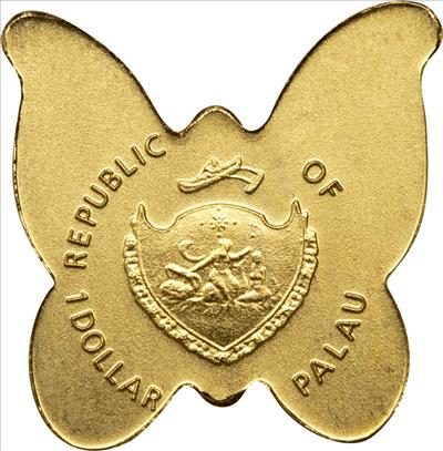Palau - 2011 - 1 Dollar - Golden Butterfly (PROOF)