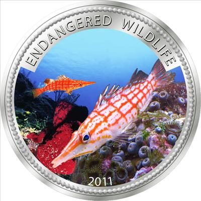 Palau - 2011 - 1 Dollar - Longnose Hawkfish (PROOF)