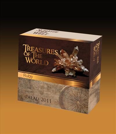 Palau - 2011 - 5 Dollars - Treasures of the World RUBY (PROOF)