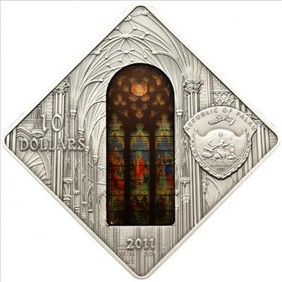 Palau - 2011 - 10 Dollars - Sacred Art Holy Windows ST PATRICK NEW YORK (PROOF)