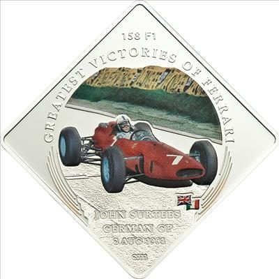 Palau - 2011 - 1 Dollar - Greatest Victories of Ferrari Ferrari 158 F1 Surtees (PROOF)
