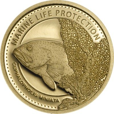 Palau - 2016 - 1 Dollar - Marine life CORAL HIND -SMALL GOLD- (PROOF) -  NumisCollect