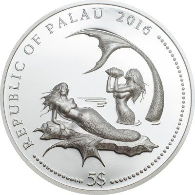 Palau - 2016 - 5 Dollars - Marine life CORAL HIND SILVER (including box) (PROOF)