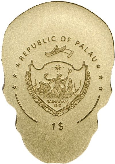 Palau - 2016 - 1 Dollar - Golden Skull (BU)