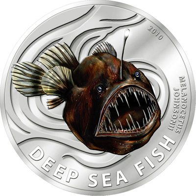 Pitcairn Islands - 2010 - 2 Dollars - Deep Sea Fish Black SeaDevil (PROOF)
