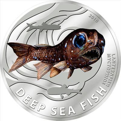 Pitcairn Islands - 2010 - 2 Dollars - Deep Sea Fish LanternFish (PROOF)