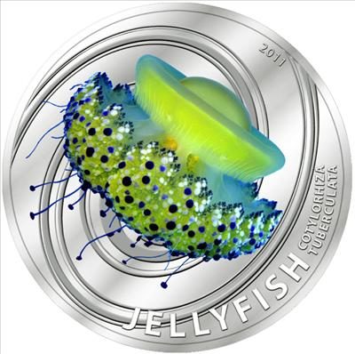 Pitcairn Islands - 2011 - 2 Dollars - Jellyfish Cotylorhiza Tuberculata (issue 2) (PROOF)