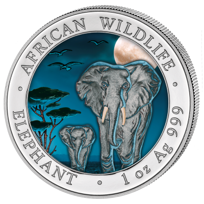 Somalia - 2015 - 2x100 Shillings - African Wildlife Elephant DAY & NIGHT (BU)