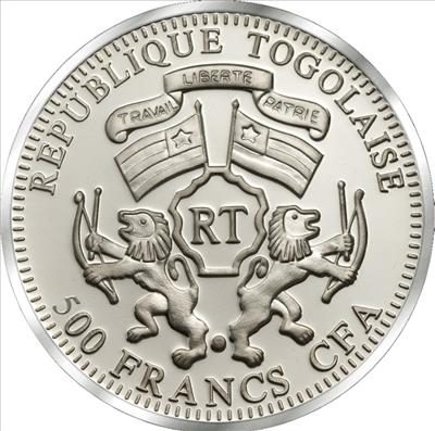 Togo - 2011 - 500 Francs - She-Warriors JEANNE d'ARC (PROOF)