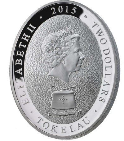 Tokelau - 2015 - 2 Dollars - Year of the Goat OVAL SHAPED  (PROOF)