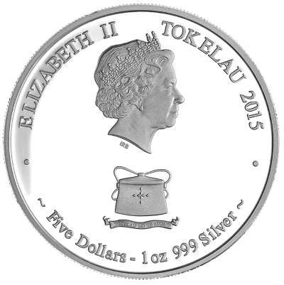 Tokelau - 2015 - 5 Dollars - Year of the Goat COLOURED (PROOF)