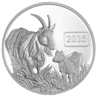 Tokelau - 2015 - 5 Dollars - Year of the Goat PROOF (PROOF)
