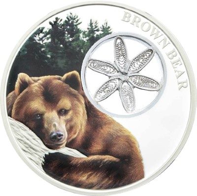 Tokelau - 2016 - 1 Dollar - Snowflake Bears BROWN BEAR (including box) (PROOF)