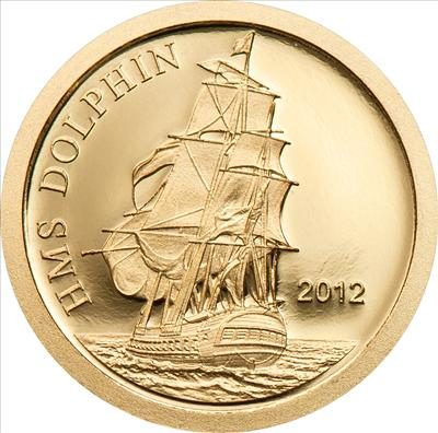 Tokelau - 2012 - 5 Dollars - HMS Dolphin (small gold) (PROOF)